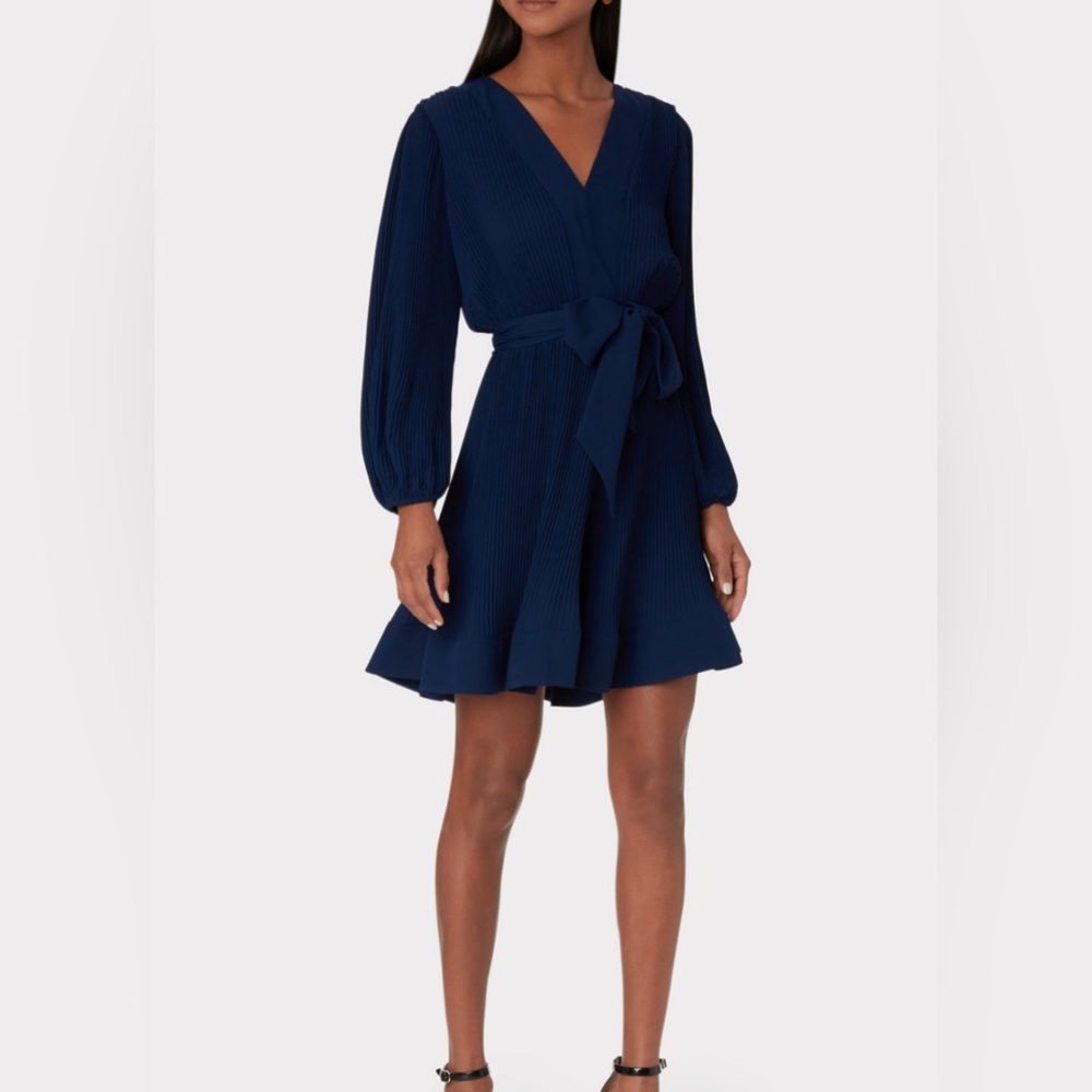 Milly Navy Blue Liv pleated Dress Size 4